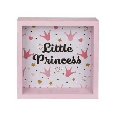 Ahşap Para Kutusu Küçük Prenses - Wooden Saving Box Little Princess 20X20 Cm. - 1