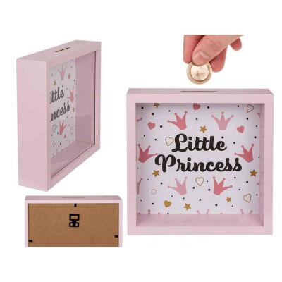 Ahşap Para Kutusu Küçük Prenses - Wooden Saving Box Little Princess 20X20 Cm. - 2