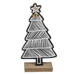 Ahşap Yılbaşı Ağacı - Çıngıraklı 19,5 Cm - Out of the Blue
