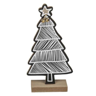 Ahşap Yılbaşı Ağacı - Çıngıraklı 19,5 Cm - 1