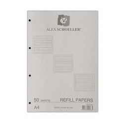 Alex Schoeller Kolej Yedek A4 50 Yp Renkli Çizgili - Alex Schoeller