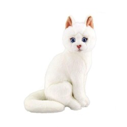 Animals Of The World Peluş Oyuncak Oturan Beyaz Kedi 22 Cm - Animals Of The World