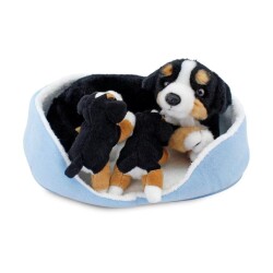 Animals Of The World Peluş Oyuncak Sepette Yavrulu Çoban Köpeği - Animals Of The World