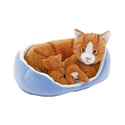 Animals Of The World Peluş Oyuncak Sepette Yavrulu Kedi - Animals Of The World