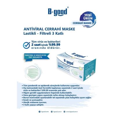 Antiviral Maske 3 Katlı 50li - 2