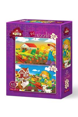 Art Kids Çiftçi Kız 35+60 Parça Puzzle