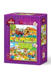 Art Kids Çiftlik Hayatı 35+60 Parça Puzzle - Thumbnail