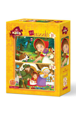 Art Kids Kırmızı Pelerinli Kız 12+24 Parça Puzzle - 1