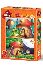 Art Kids Mantar Ev 24+35 Parça Puzzle - Thumbnail