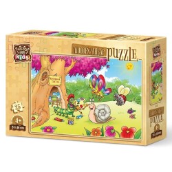 Art Kids Ressam Tırtıl 25 Parça Ahşap Puzzle - Art Kids