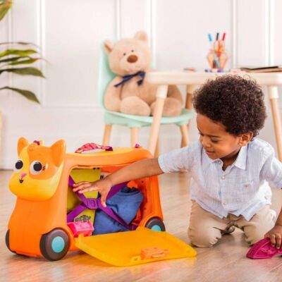 B Toys Tekerlekli Çocuk Valizi Turuncu Kedi 2 Yaş Üzeri - 3