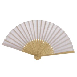 Bambu Yelpaze Beyaz 21 Cm. - Bamboo Fan Shine White - Out of the Blue