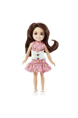 Barbie Chealsea Oyuncak Kız Bebek, Kumral Pembe Elbiseli