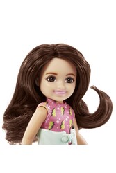 Barbie Chealsea Oyuncak Kız Bebek, Kumral Pembe Elbiseli - Thumbnail