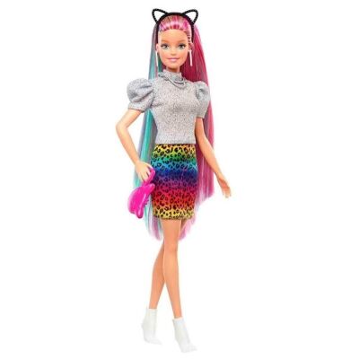 Barbie Leopar Desenli Saç Bebeği - 2