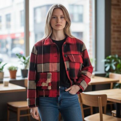 Bayan Ekose Ceket - 1