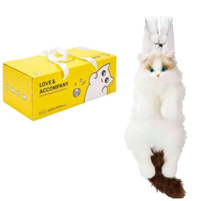 Bear & Deer Büyük Beyaz Kahverengi Gerçekçi Kedi Sırt Çantası - 4