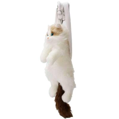 Bear & Deer Büyük Beyaz Kahverengi Gerçekçi Kedi Sırt Çantası - 2