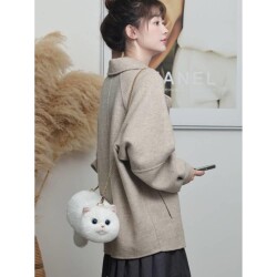 Bear & Deer Gerçekçi Beyaz Kedi El Çantası - 2