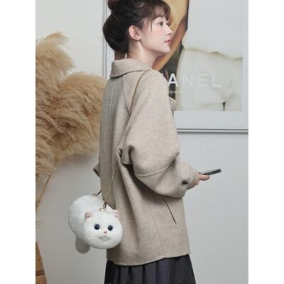 Bear & Deer Gerçekçi Beyaz Kedi El Çantası - 2