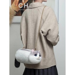 Bear & Deer Gerçekçi Kirli Beyaz Kedi El Çantası - 2