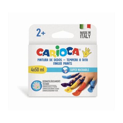 Carioca Bebek Yıkanabilir Parmak Boyası 4 Renk 50 ML 2 Yaş ve Üzeri