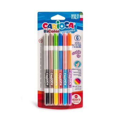 Carioca Bicolor Yıkanabilir Çift Uçlu Keçeli Boya Kalemi 6lı - 1