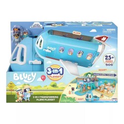 Bluey 3'ü 1 Arada Dönüşen Uçak Oyun Seti 25 Ses Efektli ve Özel Figürlü - 1