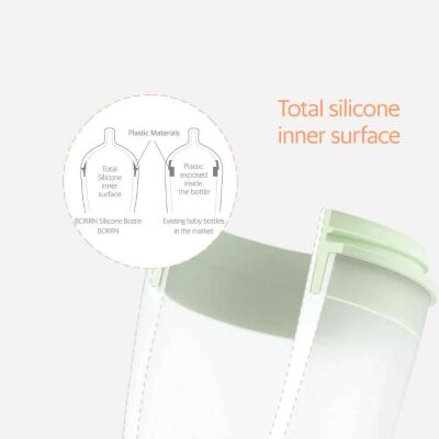 Borrn Antikolik Silikon Biberon 150 ml Yeşil - 4