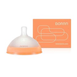 Borrn Antikolik Silikon Emzik Yavaş Akış Turuncu - Borrn