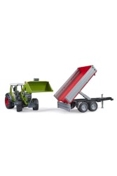 Bruder Fendt Verio 211 Kepçeli Traktör ve Römork - 5