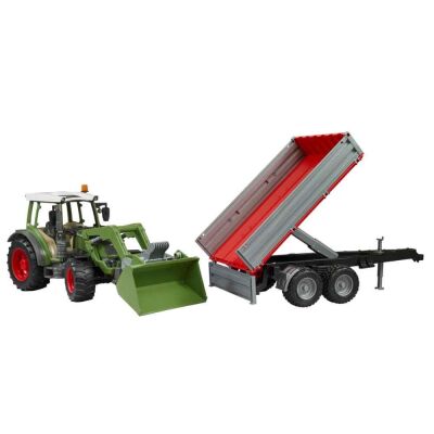 Bruder Fendt Verio 211 Kepçeli Traktör ve Römork - 4