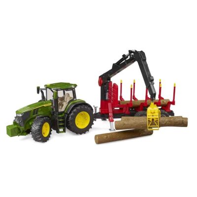 Bruder John Deere 7R 350 Traktör ve Kütük Taşıma Römorgu - 1
