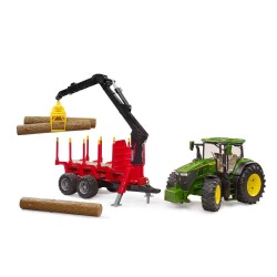 Bruder John Deere 7R 350 Traktör ve Kütük Taşıma Römorgu - 2
