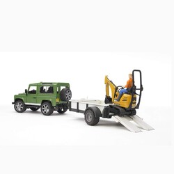 Bruder Land Rover Arazı Aracı JCB Mini Kazıcı - Thumbnail