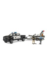 Bruder Ram 2500 Polis Aracı Römork, Zodyak, 2 Figür ve Aksesuarlar - 1