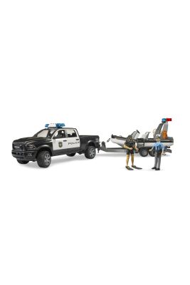 Bruder Ram 2500 Polis Aracı Römork, Zodyak, 2 Figür ve Aksesuarlar - 1