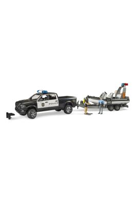Bruder Ram 2500 Polis Aracı Römork, Zodyak, 2 Figür ve Aksesuarlar - 3