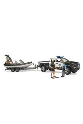 Bruder Ram 2500 Polis Aracı Römork, Zodyak, 2 Figür ve Aksesuarlar - 2