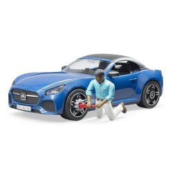 Bruder Roadster Araba (Mavi) & Şoförü - 2