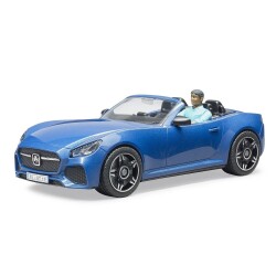Bruder Roadster Araba (Mavi) & Şoförü - 3