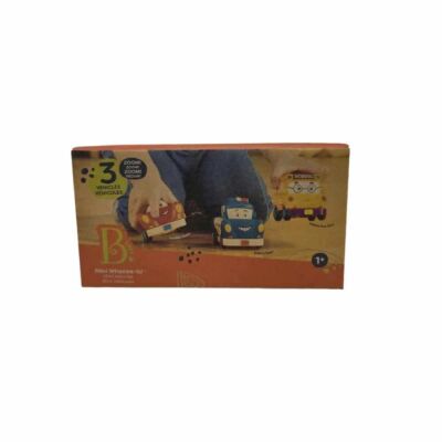 B.Toys 3'lü Mini Çek-Bırak Araba Seti Okul Otobüsü/Yarış Arabası/Polis - 2