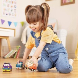 B.Toys 3'lü Mini Çek Bırak Araba Seti Polis Retro Van Jeep - 3