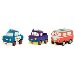 B.Toys 3'lü Mini Çek Bırak Araba Seti Polis Retro Van Jeep - 4
