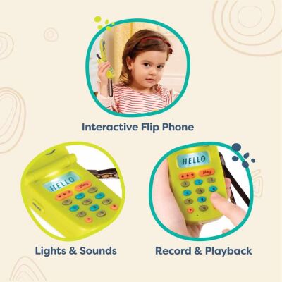B.Toys Hellophone Ses Kayıtlı, Müzikli Telefon - Yeşil - 4
