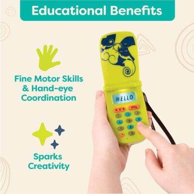 B.Toys Hellophone Ses Kayıtlı, Müzikli Telefon - Yeşil - 3