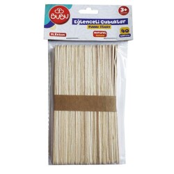 Bubu Eğlenceli Çubuklar Natürel 40lı Kısa 11 cm - Bu Bu