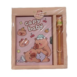 Capybara Kalemli Kilitli Hatıra Defteri - 4