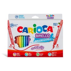 Carioca Birello Süper Yıkanabilir Çift Taraflı Keçeli Boya Kalemi 24'lü - Carioca