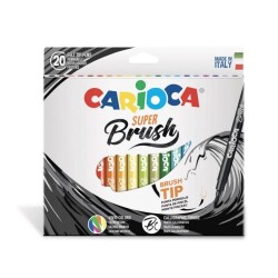 Carioca Fırça Uçlu Keçeli Boya Kalemi 20li - Carioca